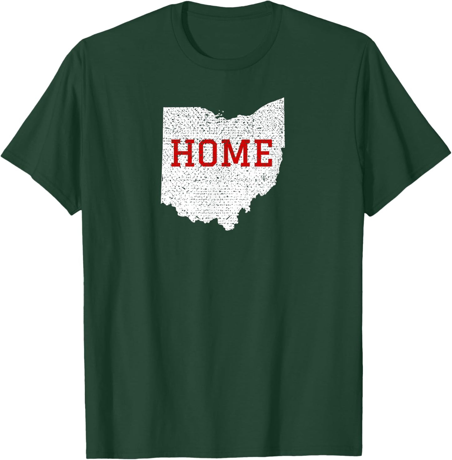 Distressed Ohio Home White Red T-Shirt - T-Shirt | Forest