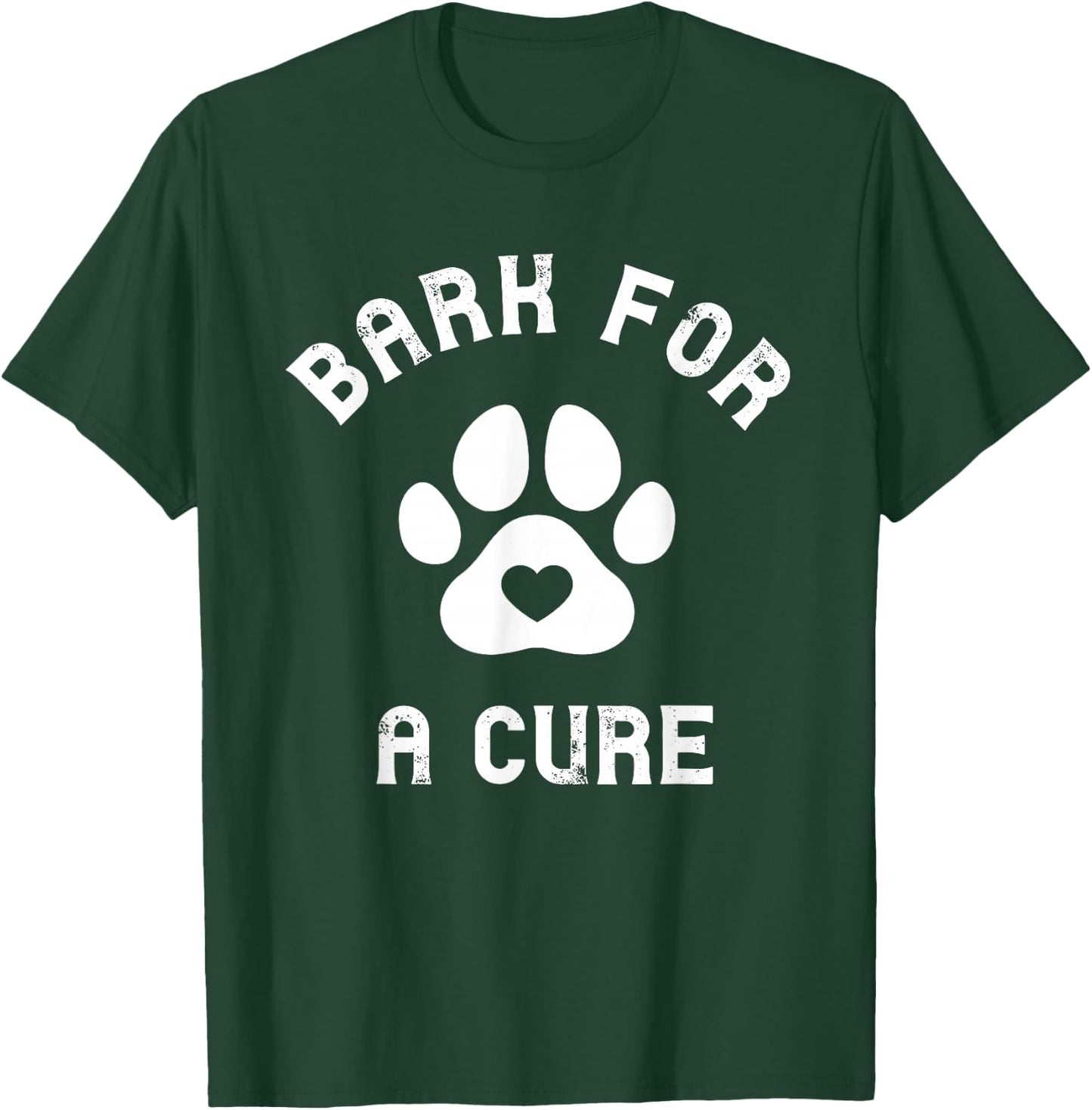 Bark For A Cure Paw Print Canine Cancer Pet Cancer T-Shirt - T-Shirt | Forest