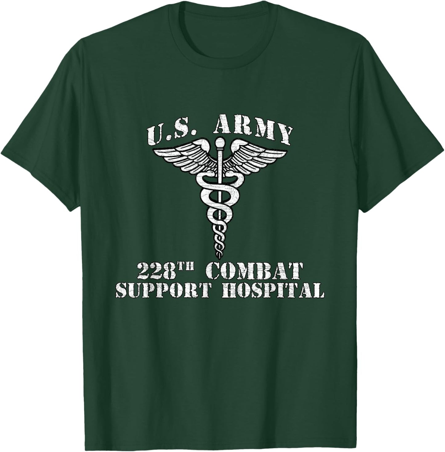 228th Combat Support Hospital Veterans Day Vintage Gifts T-Shirt - T-Shirt | Forest