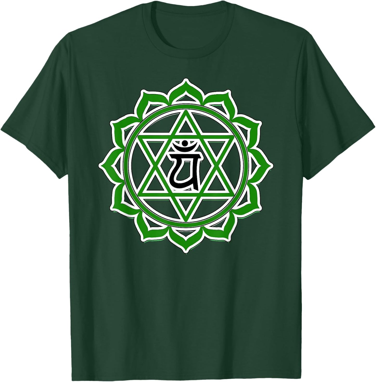 Yoga Anahata Heart Green Chakra T-Shirt - T-Shirt | Forest