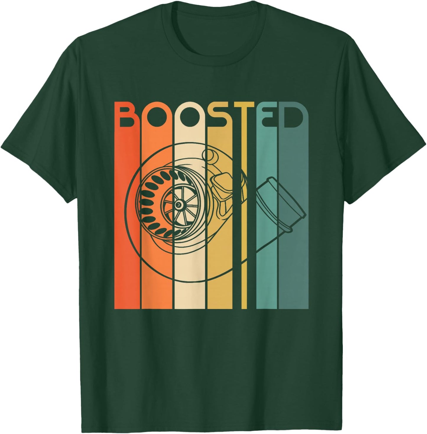 Retro Vintage Turbo Boosted Turbo T Shirt T-Shirt - T-Shirt | Forest