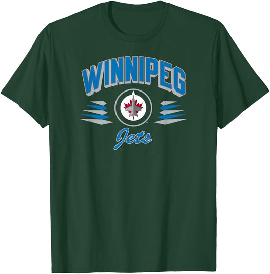 Winnipeg Jets Retro Diamond Navy Officially Licensed T-Shirt - T-Shirt | Forest