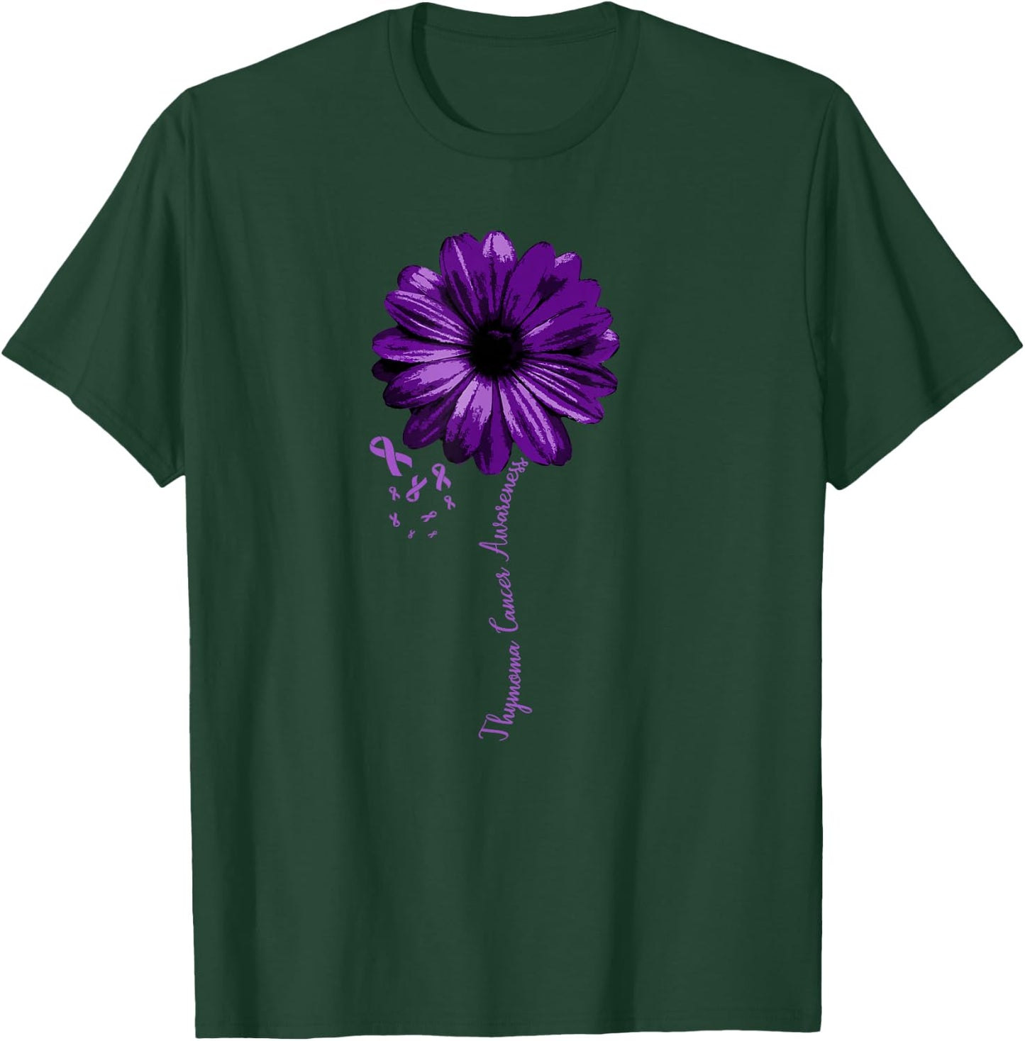 Thymoma Cancer Awareness Warrior Pretty Support Gift T-Shirt - T-Shirt | Forest