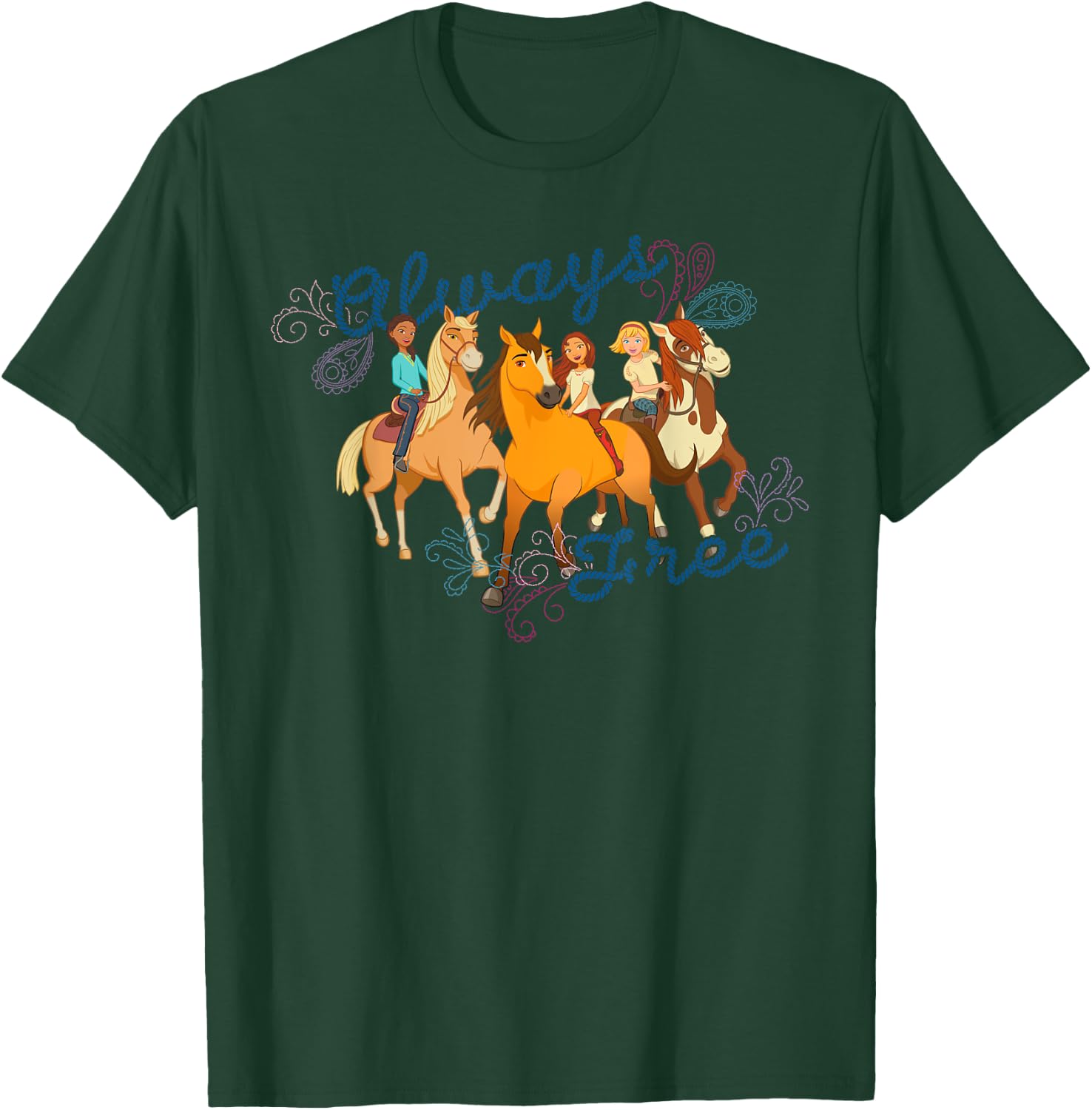 DreamWorks Spirit Riding Free Always Free Group T-Shirt - T-Shirt | Forest
