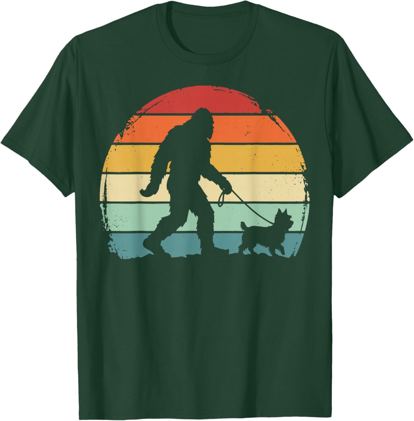 Bigfoot Yorkshire Terrier Retro Yorkie T-Shirt - T-Shirt | Forest