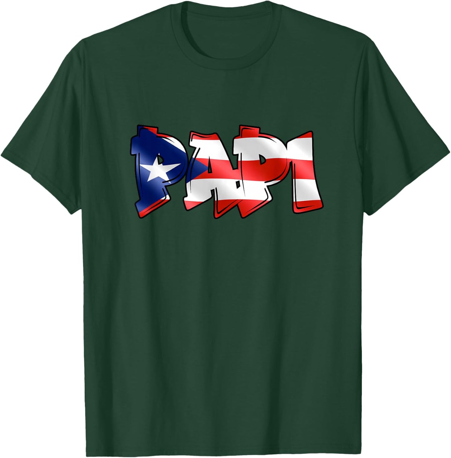 Papi Puerto Rican Flag PR Pride Father Dad Boricua T-Shirt - T-Shirt | Forest