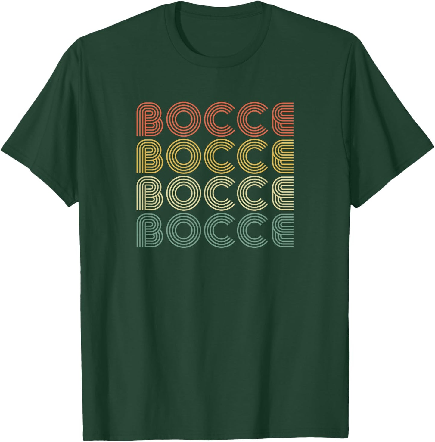 Bocce Shirt Retro Vintage 70's Men Women Gift Bocce T-Shirt - T-Shirt | Forest