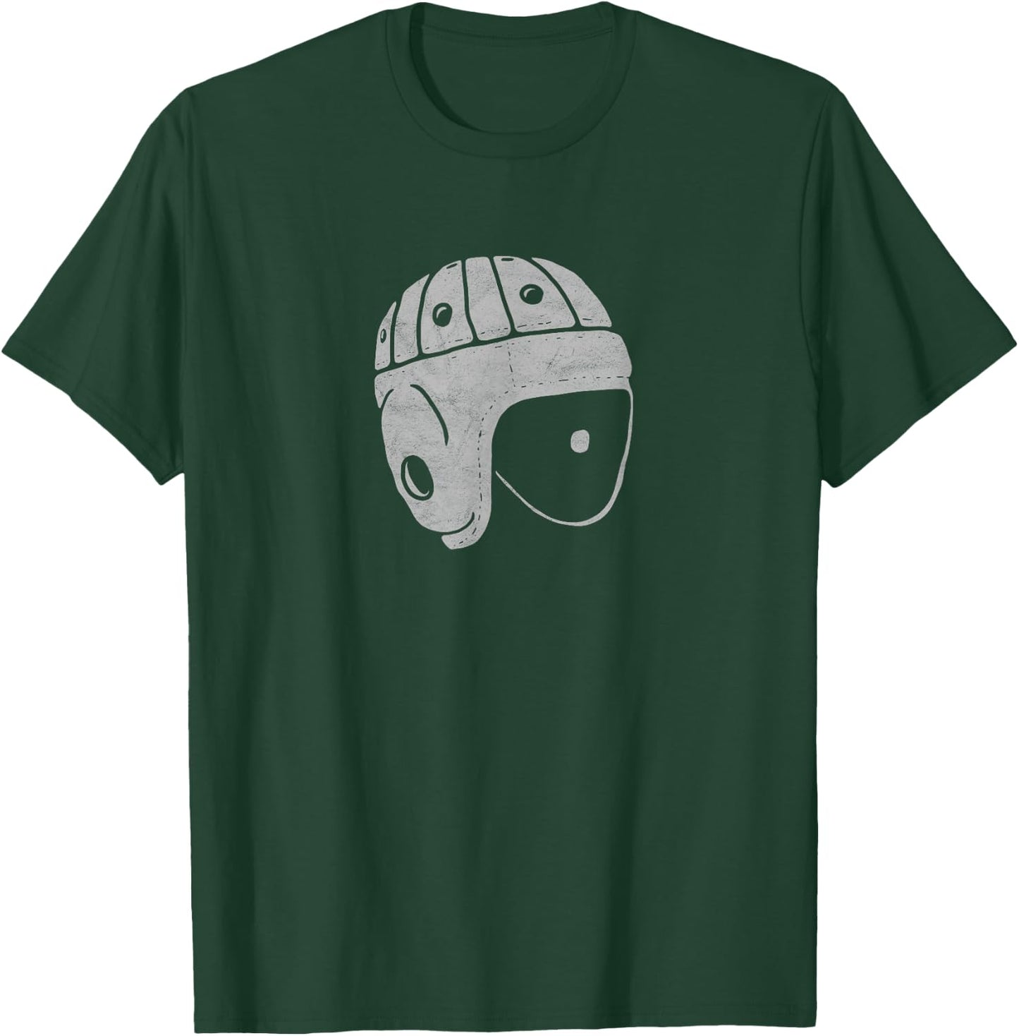 Vintage Leather Football Helmet Throwback Design Shirt T-Shirt - T-Shirt | Forest
