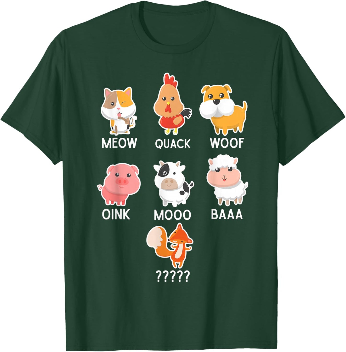 A What Does The Fox Say Animals T-Shirt - T-Shirt | Forest
