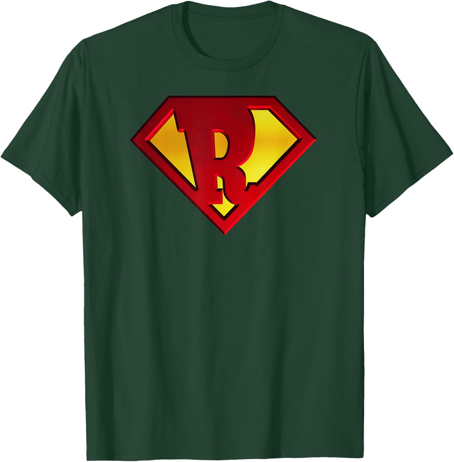 Funny SuperHero Shield Letter R name Gift Shirt T-Shirt - T-Shirt | Forest