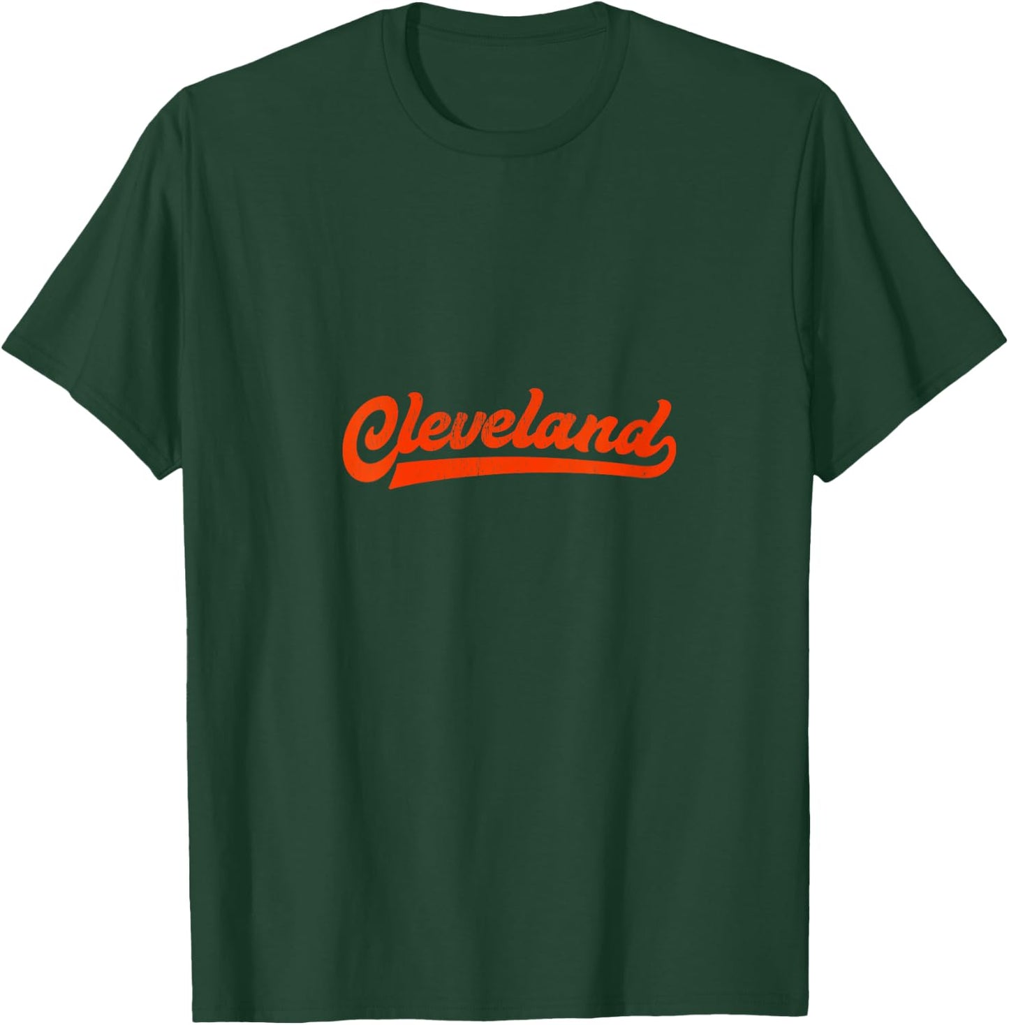 I Love Cleveland Ohio Vintage Sports Script V-Neck T-Shirt - T-Shirt | Forest