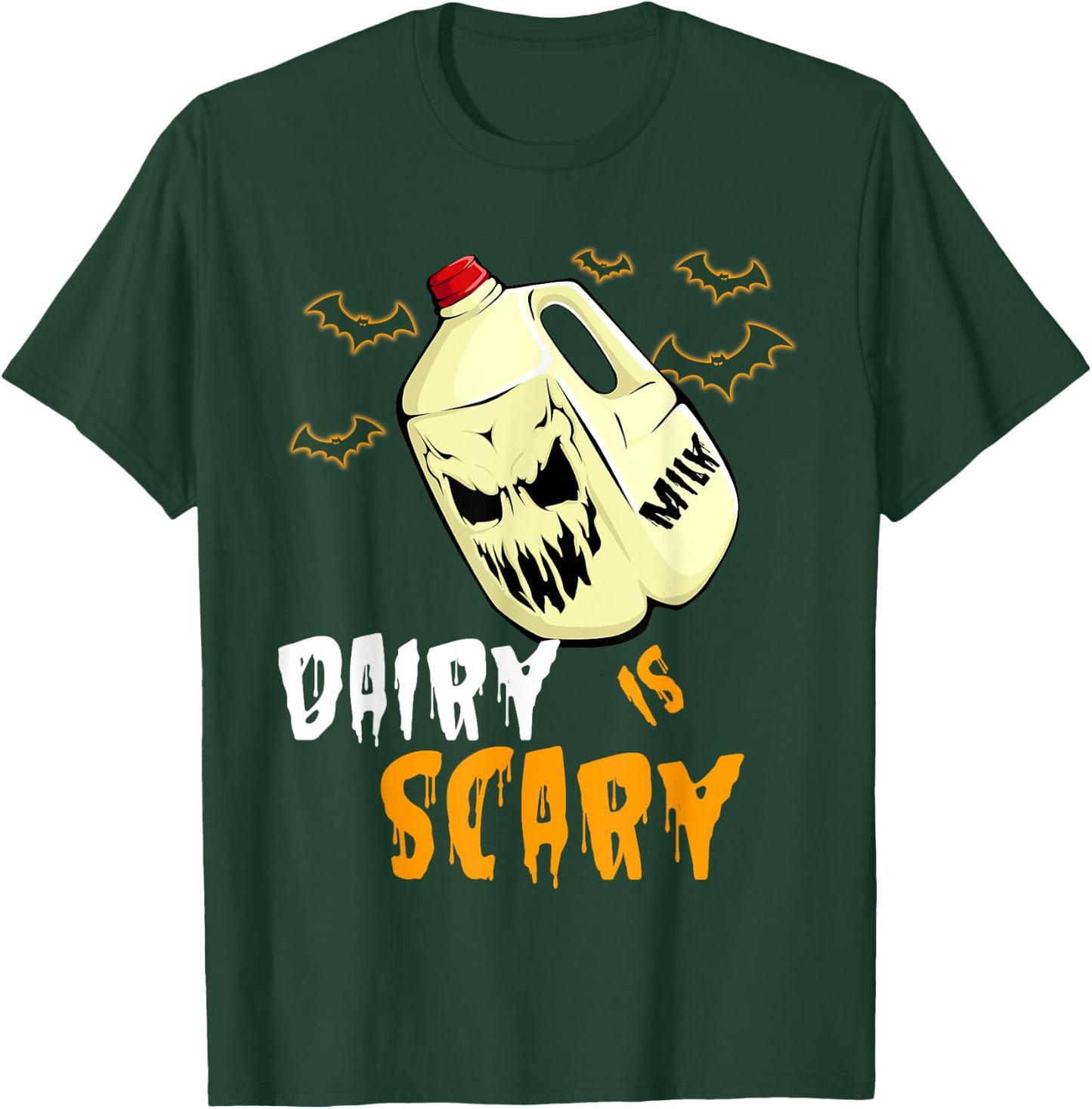 Funny Vegan Halloween Dairy Is Scary Veganism Gift T-Shirt - T-Shirt | Forest