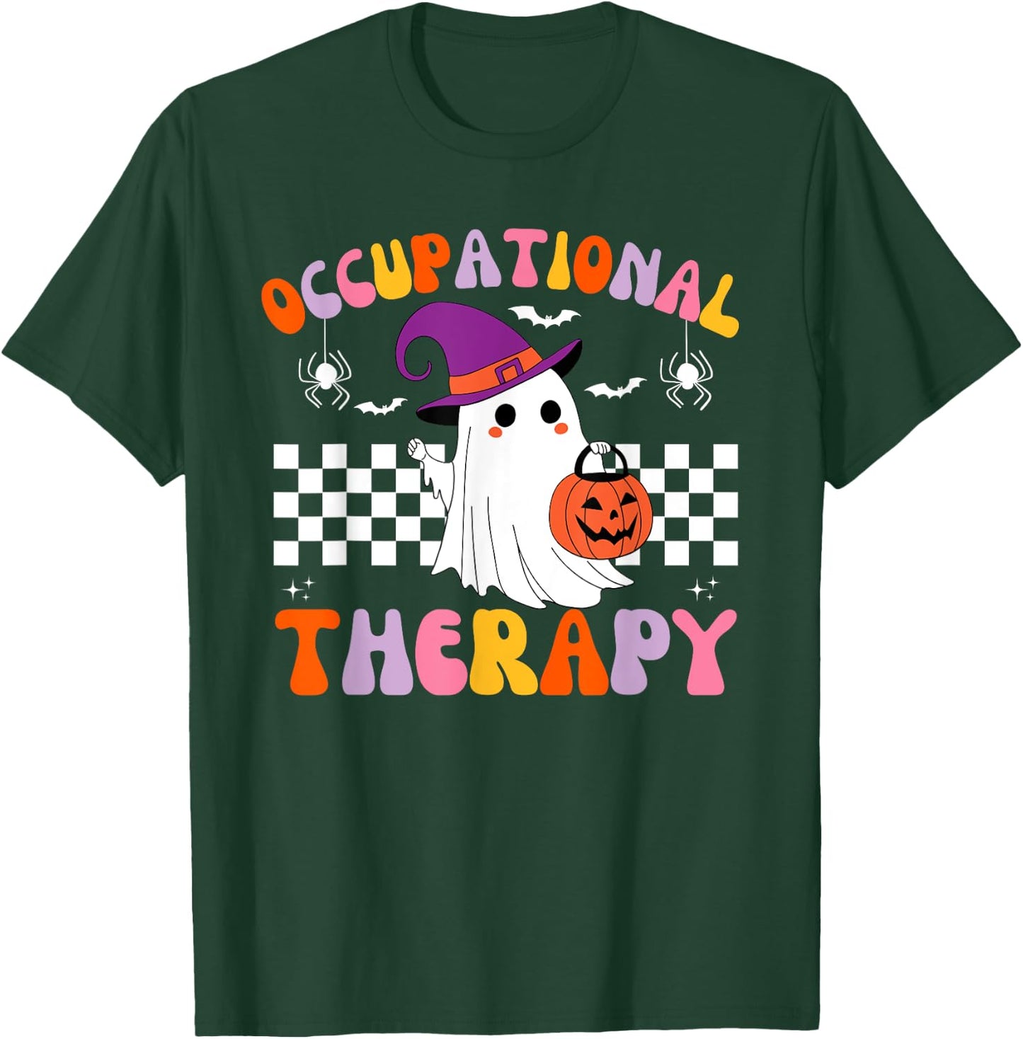 OT Occupational Therapy Halloween Retro Ghost OT Halloween T-Shirt - T-Shirt | Forest
