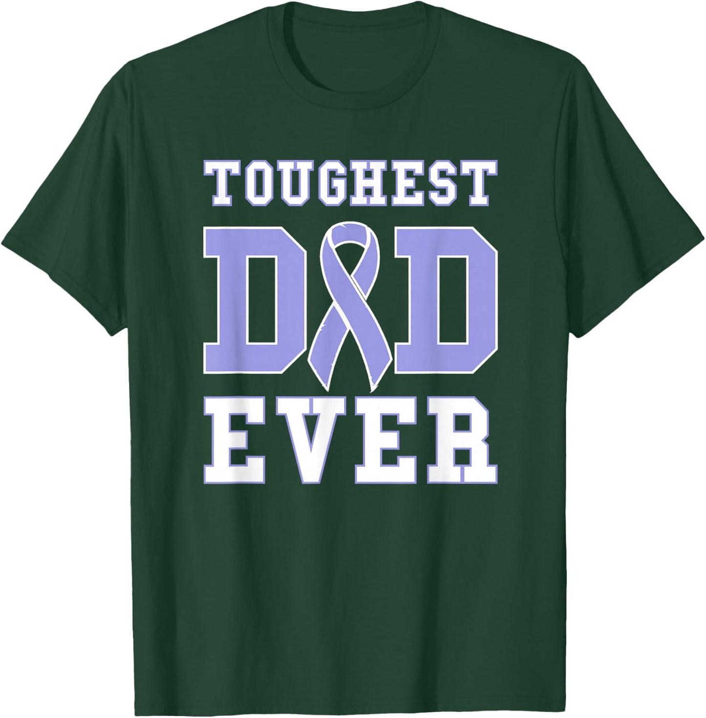 Toughest Dad Ever - Esophageal Cancer Awareness Ribbon T-Shirt - T-Shirt | Forest