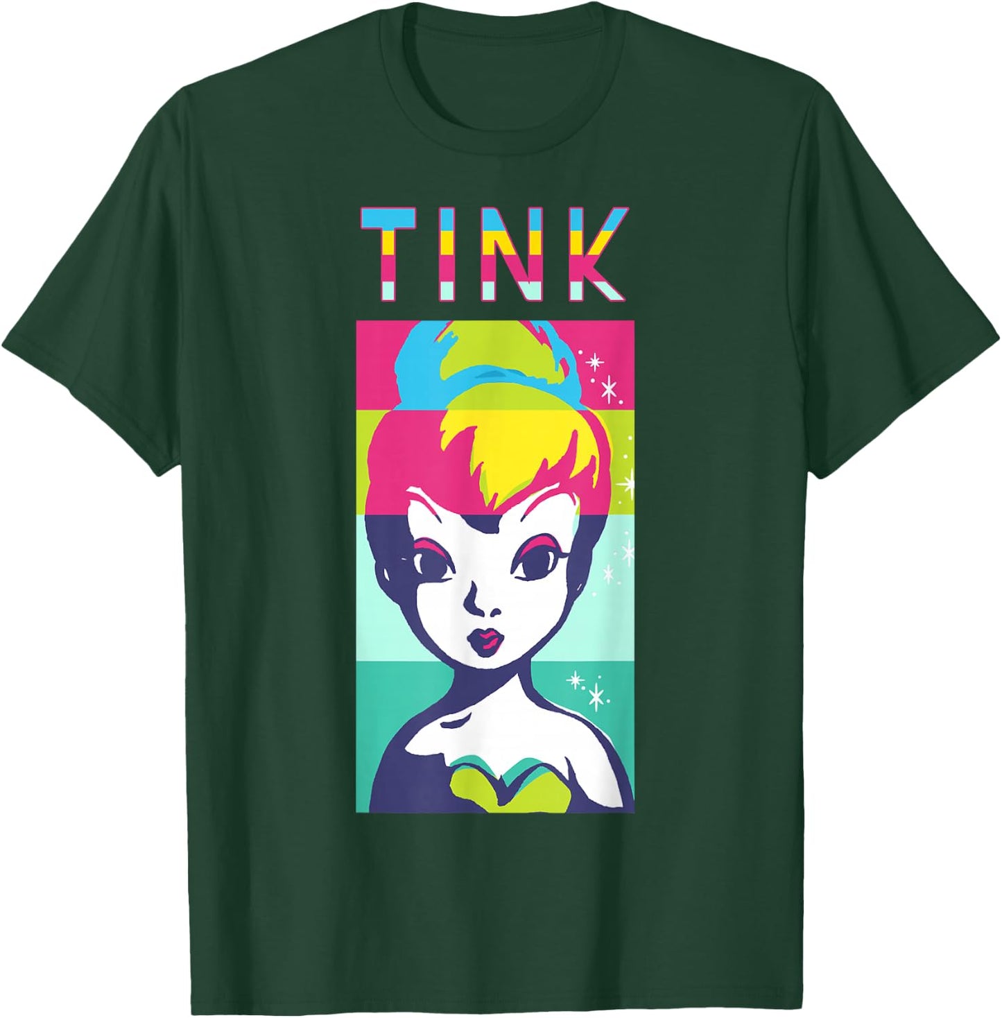 Disney Peter Pan Tinker Bell Color Block Portrait T-Shirt - T-Shirt | Forest