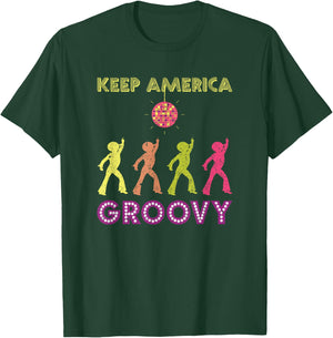 Keep America Groovy Vintage Disco 1970s Funk KAG T-Shirt - T-Shirt | Forest