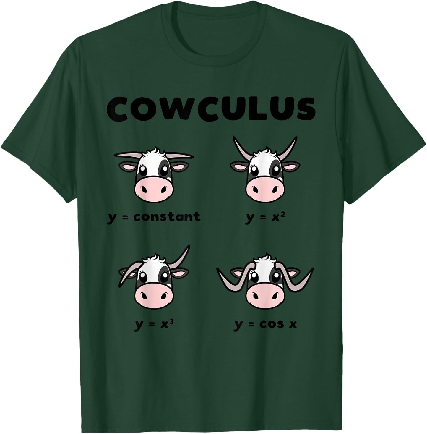 Funny Nerdy Cowculus Calculus Math Joke Mathematics Teacher T-Shirt - T-Shirt | Forest