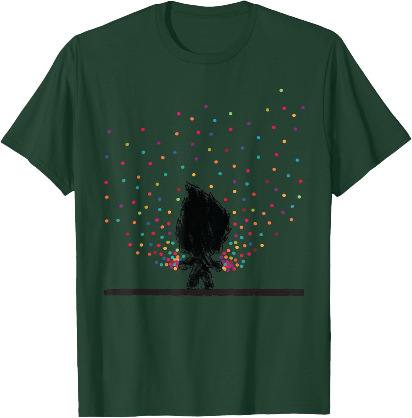 Classic Trolls: Troll Outline in Polka Dots T-Shirt - T-Shirt | Forest