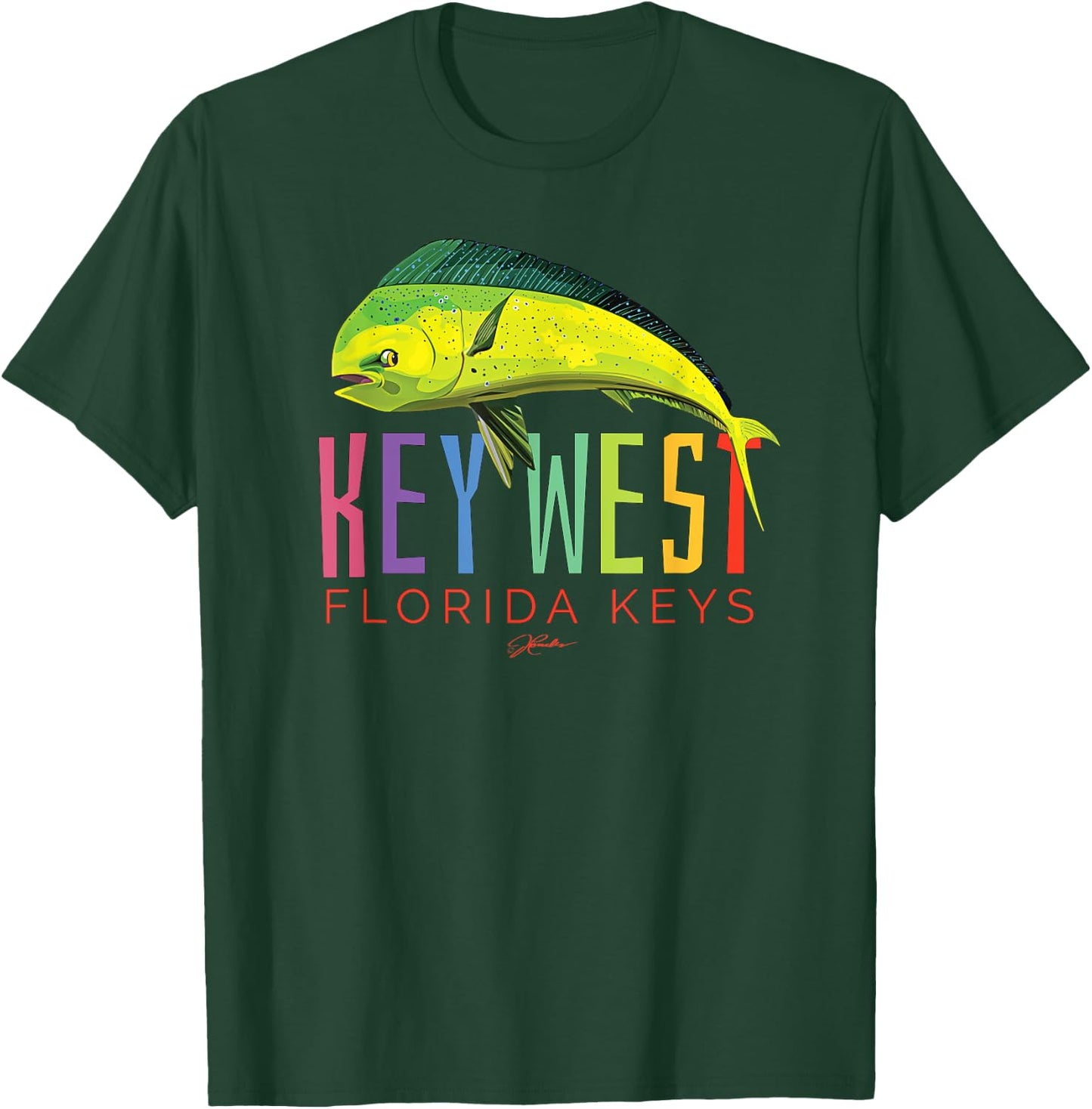 JCombs: Key West, Florida Keys, Dolphin Fish T-Shirt - T-Shirt | Forest