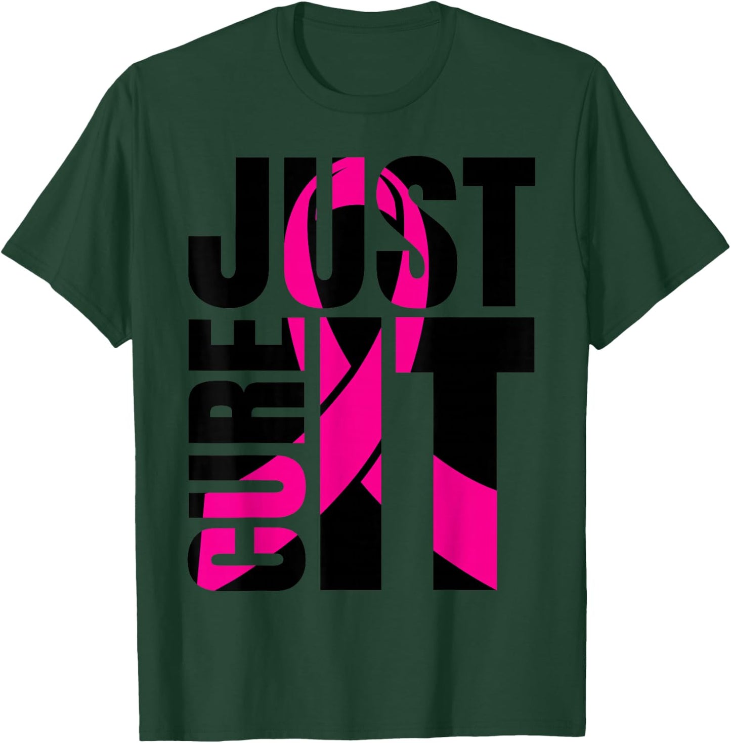 Just Cure It Breast Cancer Awareness Shirts Ribbon Shirt T-Shirt - T-Shirt | Forest