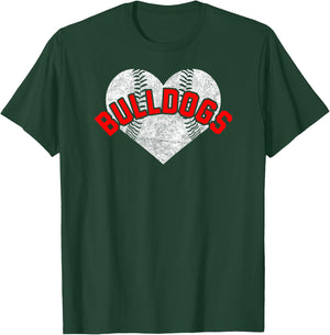 Bulldogs Baseball Softball High School Team Mascot Mom T-Shirt - T-Shirt | Forest
