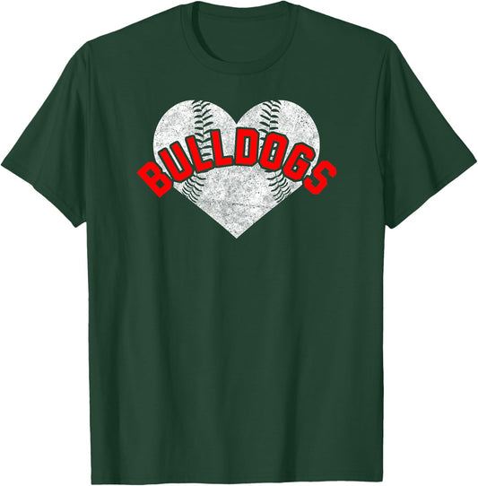 Bulldogs Baseball Softball High School Team Mascot Mom T-Shirt - T-Shirt | Forest