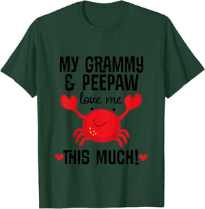 Kids Grammy and Peepaw Love Me Grandchild Crab T-Shirt - T-Shirt | Forest
