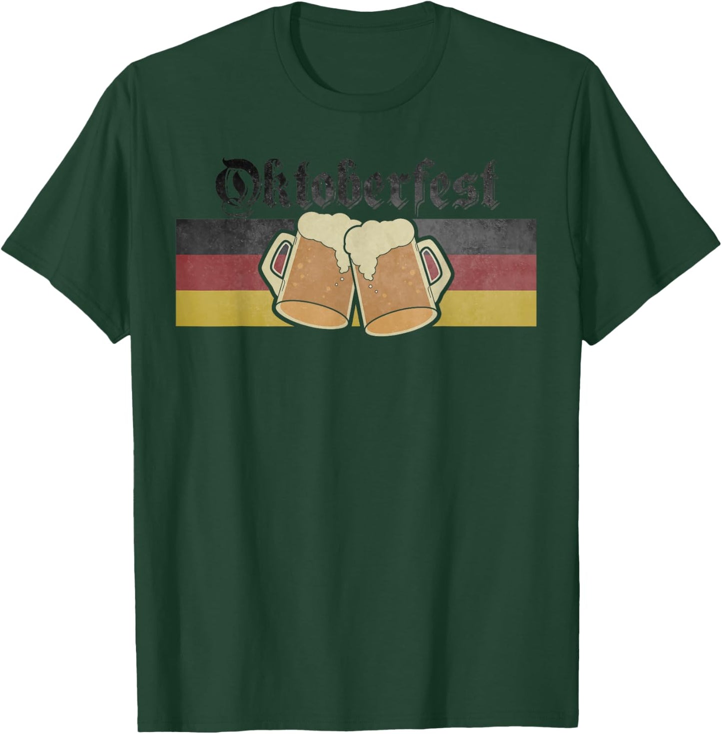 Oktoberfest Germany Beer Festival Deutschland Flag Vintage T-Shirt - T-Shirt | Forest