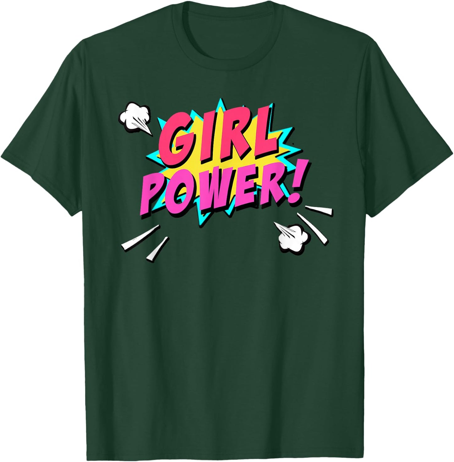 Girl Power Superhero Comic Book Bubble Feminist T-Shirt - T-Shirt | Forest