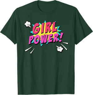 Girl Power Superhero Comic Book Bubble Feminist T-Shirt - T-Shirt | Forest