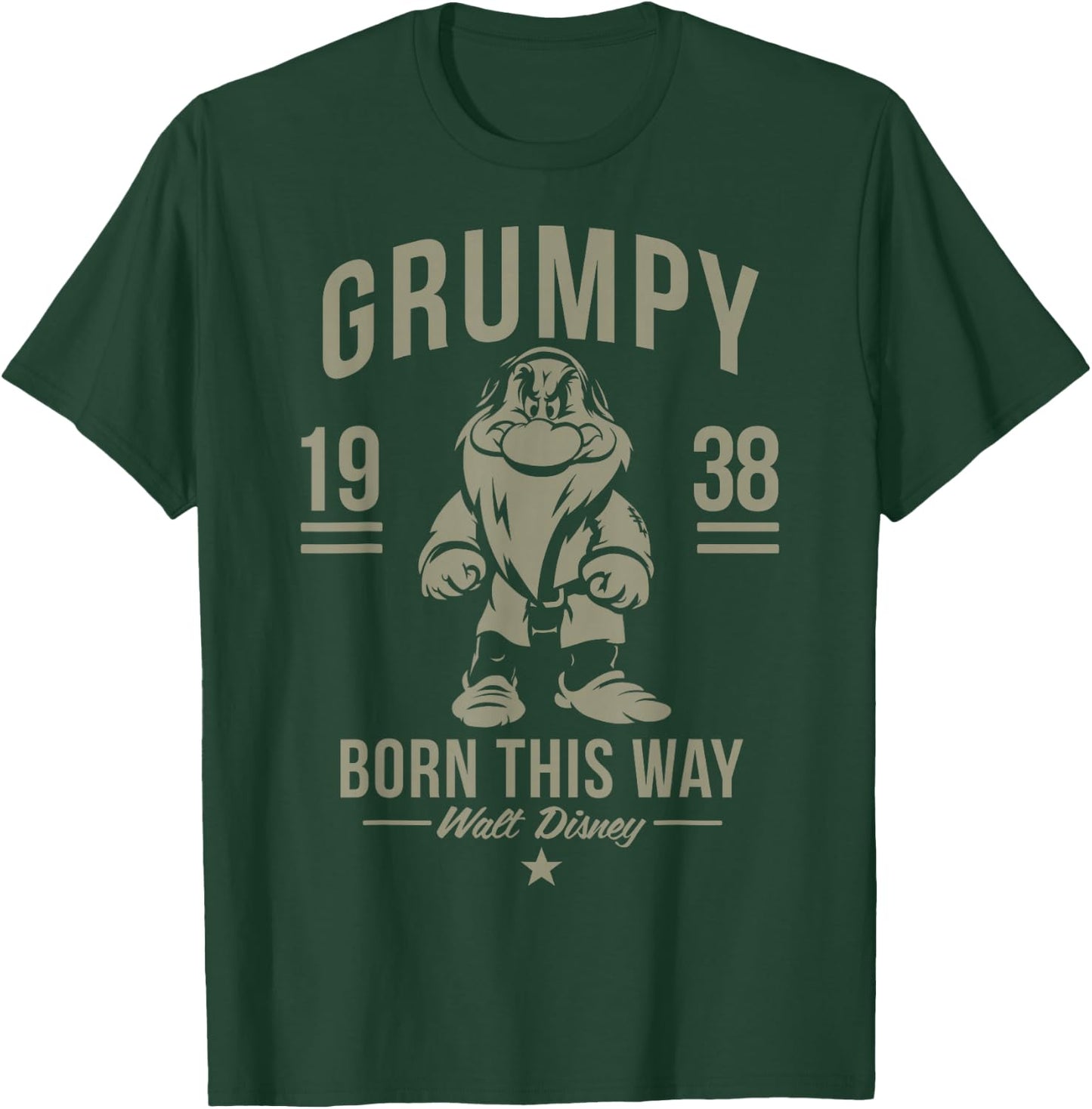Disney Snow White Grumpy Born This Way 1938 Short Sleeve T-Shirt - T-Shirt | Forest