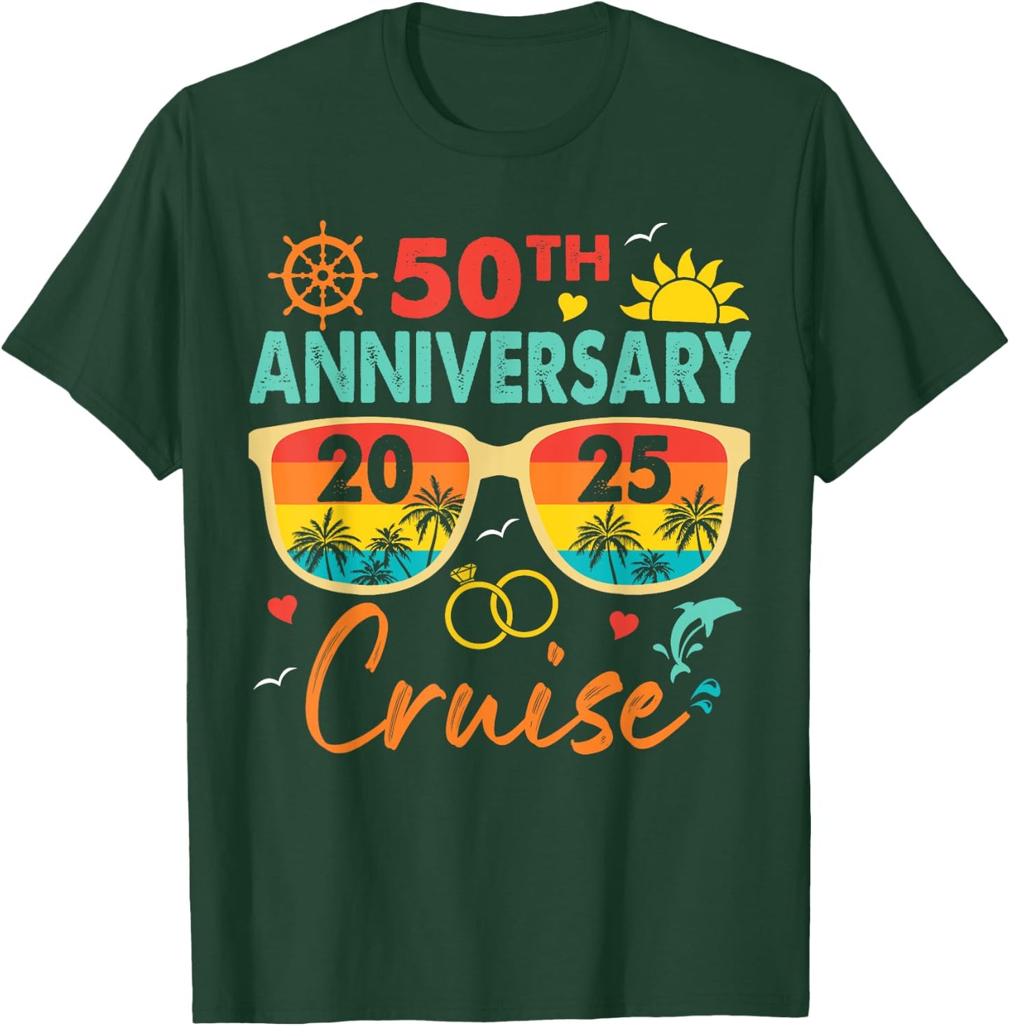 50th Anniversary Family Cruise Trip Summer Vacation 2025 T-Shirt - T-Shirt | Forest