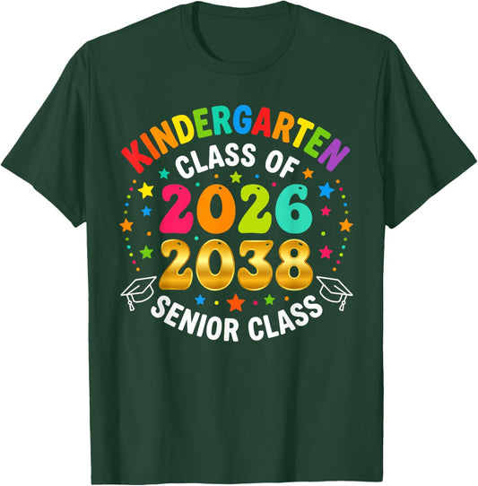 Kindergarten Graduation Class of 2026 Senior 2038 Class T-Shirt - T-Shirt | Forest