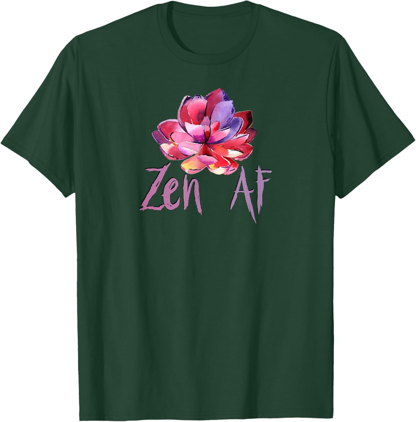 Funny Zen AF Colorful Lotus T Shirt T-Shirt - T-Shirt | Forest