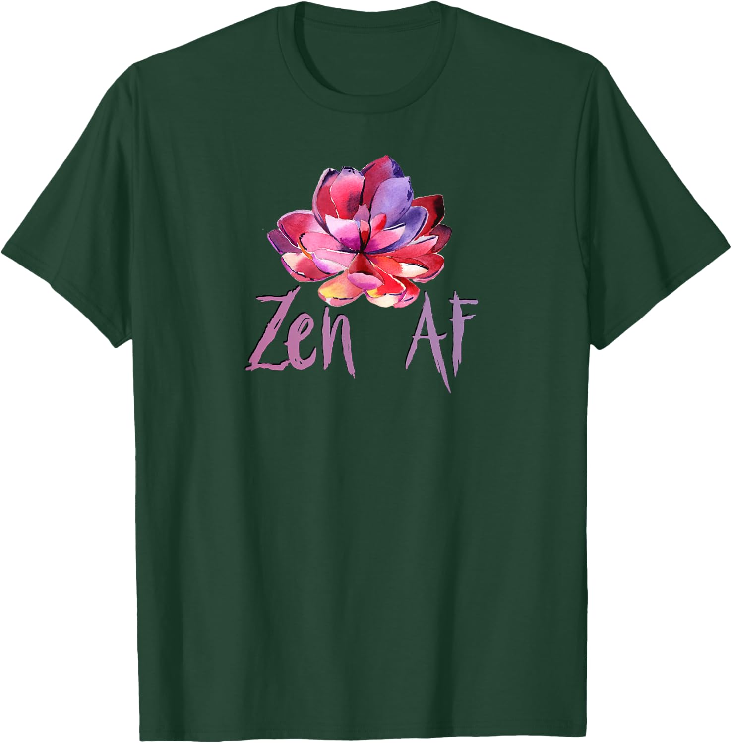 Funny Zen AF Colorful Lotus T Shirt T-Shirt - T-Shirt | Forest
