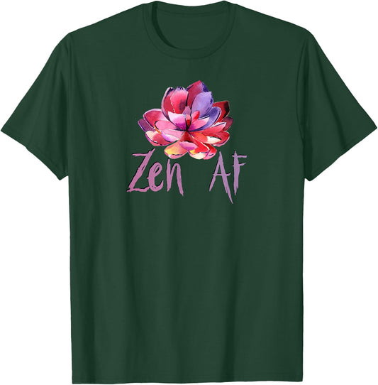 Funny Zen AF Colorful Lotus T Shirt T-Shirt - T-Shirt | Forest