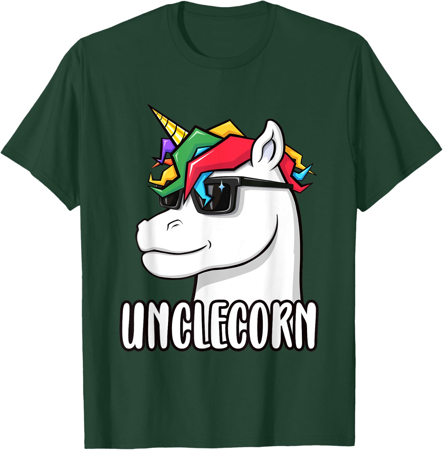 Unclecorn - Unicorn Uncle - Funny Birthday Gift T-Shirt - T-Shirt | Forest