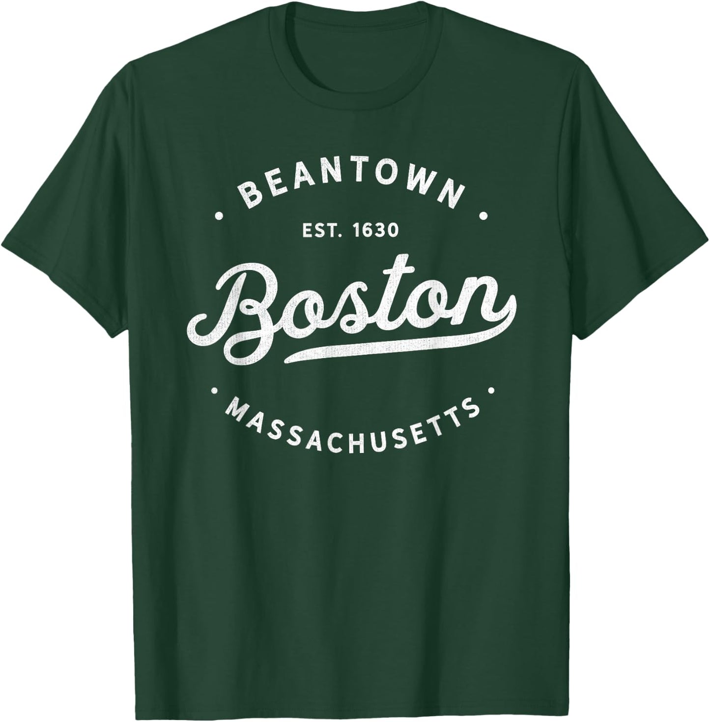 Classic Retro Vintage Boston Massachusetts Beantown USA T-Shirt - T-Shirt | Forest