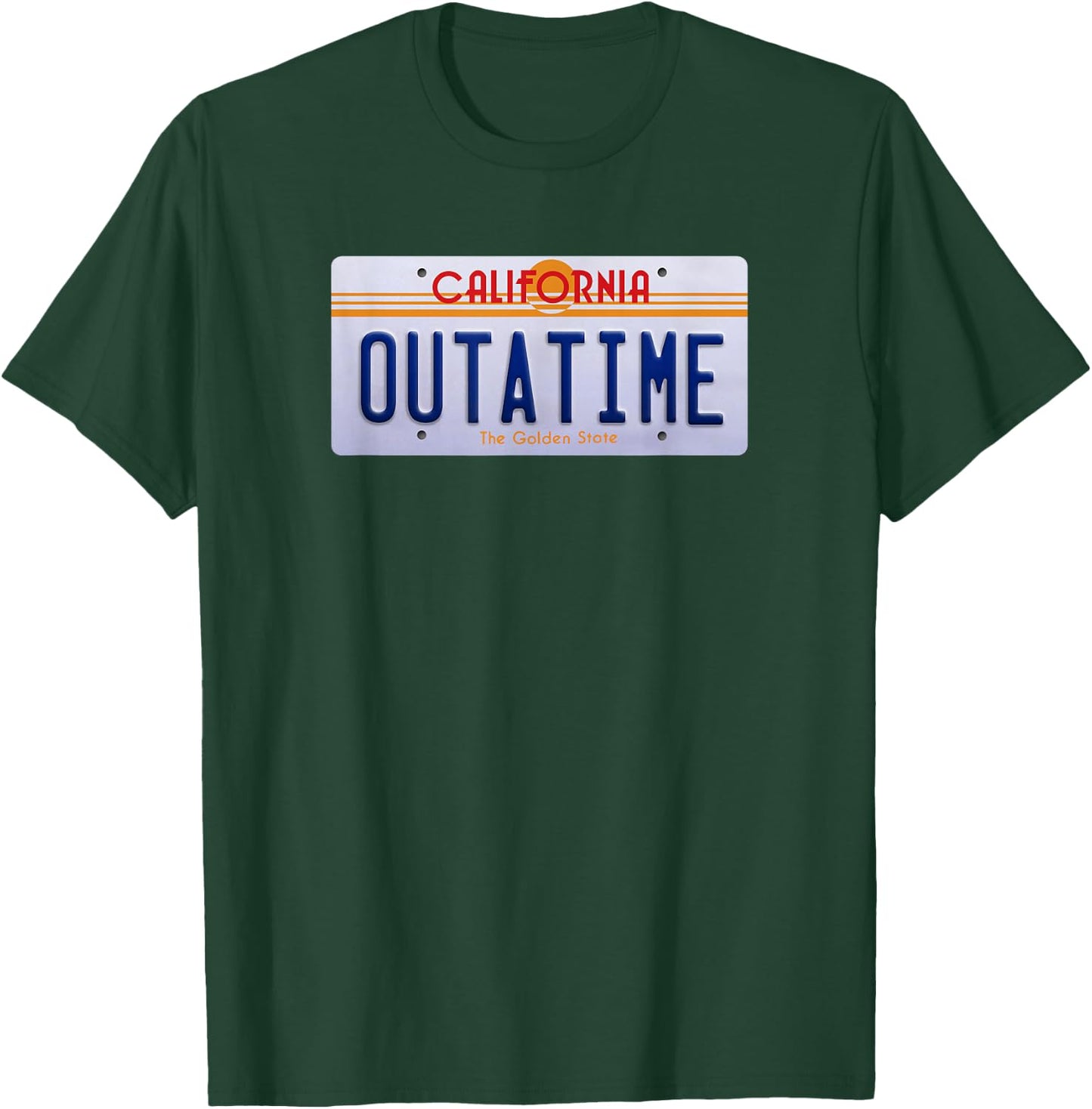 Outatime California License Plate T-Shirt - T-Shirt | Forest