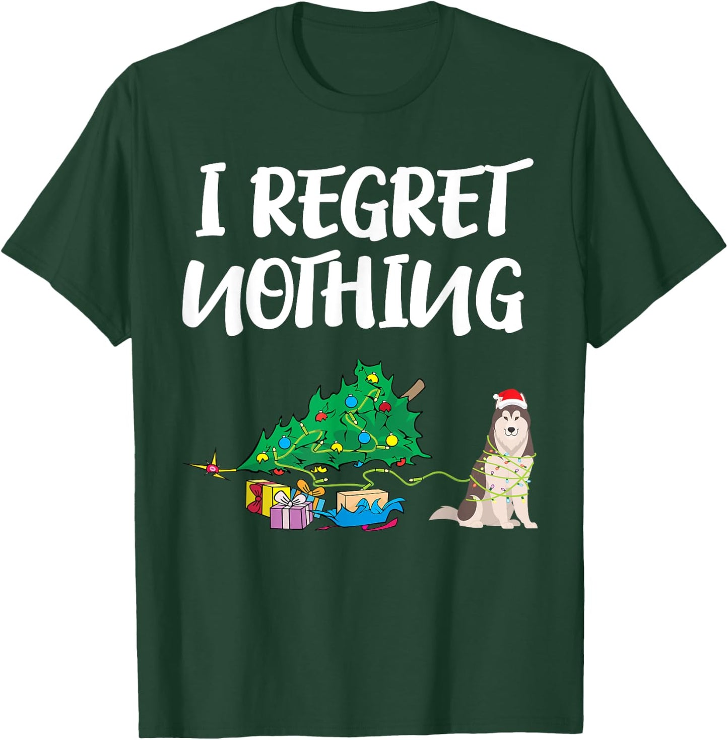 Funny Husky Dog Christmas Shirt | Puppy Pet Husky Women Kids T-Shirt - T-Shirt | Forest