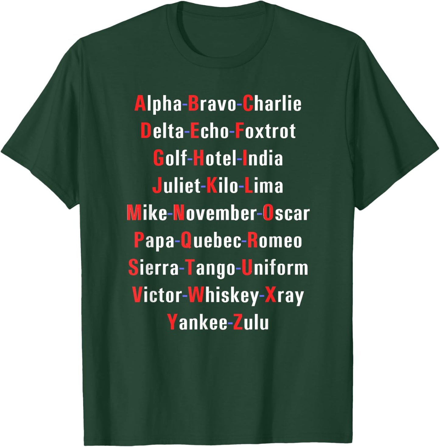 Alpha Bravo Charlie American T-Shirt - T-Shirt | Forest