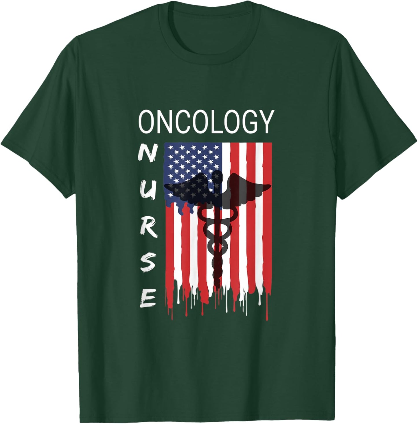 Oncology Nursing Proud & Cool US Flag Patriot Shirt T-Shirt - T-Shirt | Forest