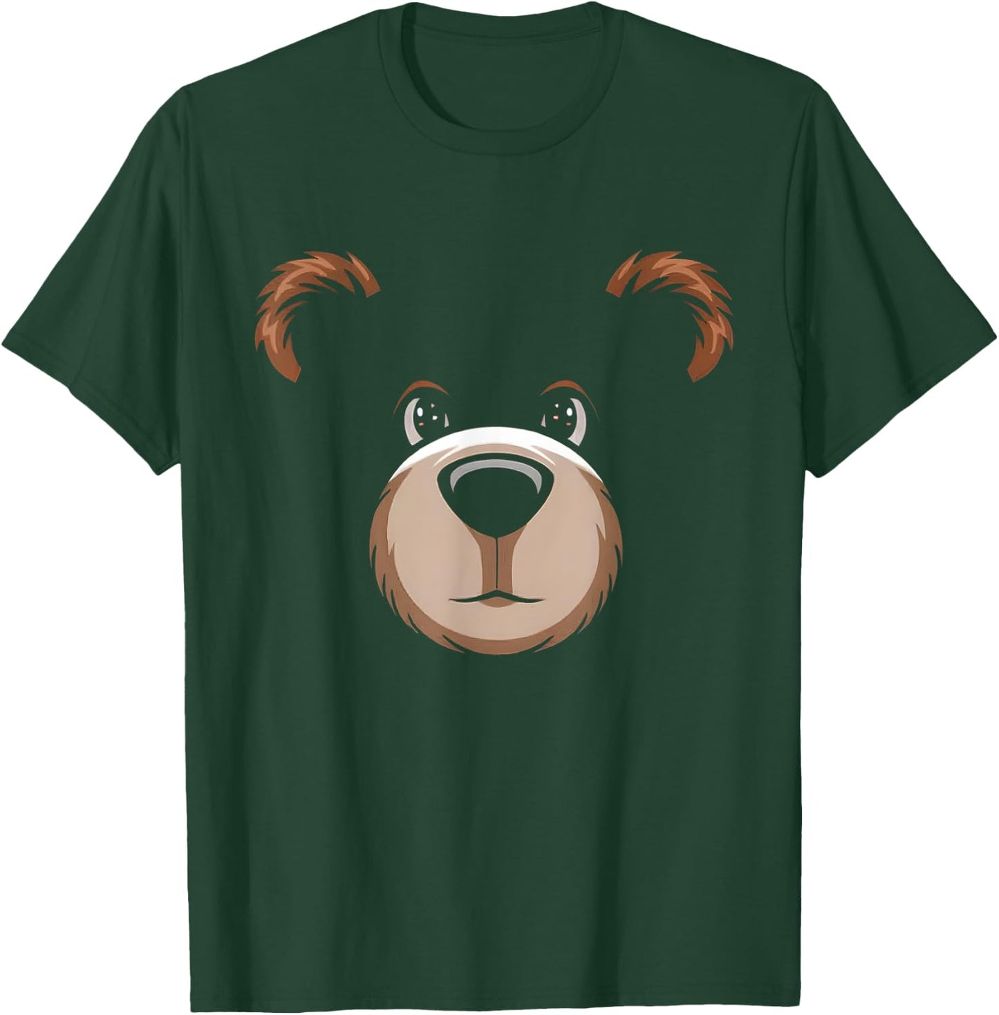 Bear Face Halloween Costume Brown Bear Animal Kids T-Shirt - T-Shirt | Forest