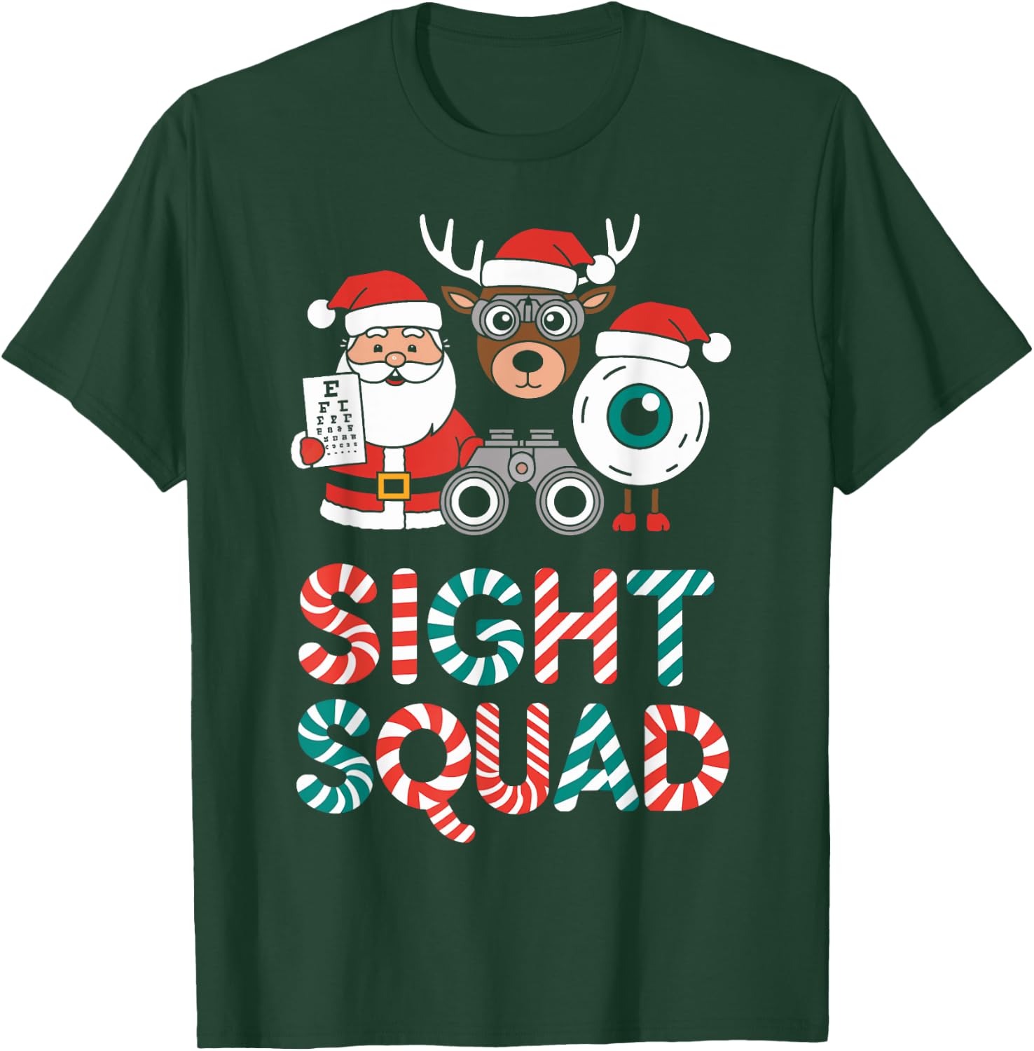 Cute Sight Squad Christmas Eye Doctor Christmas Optician T-Shirt - T-Shirt | Forest