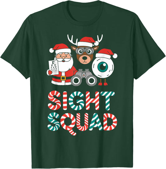 Cute Sight Squad Christmas Eye Doctor Christmas Optician T-Shirt - T-Shirt | Forest