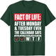 Funny Trending A Fact of Life After Monday The Calendar Says T-Shirt - T-Shirt | Forest
