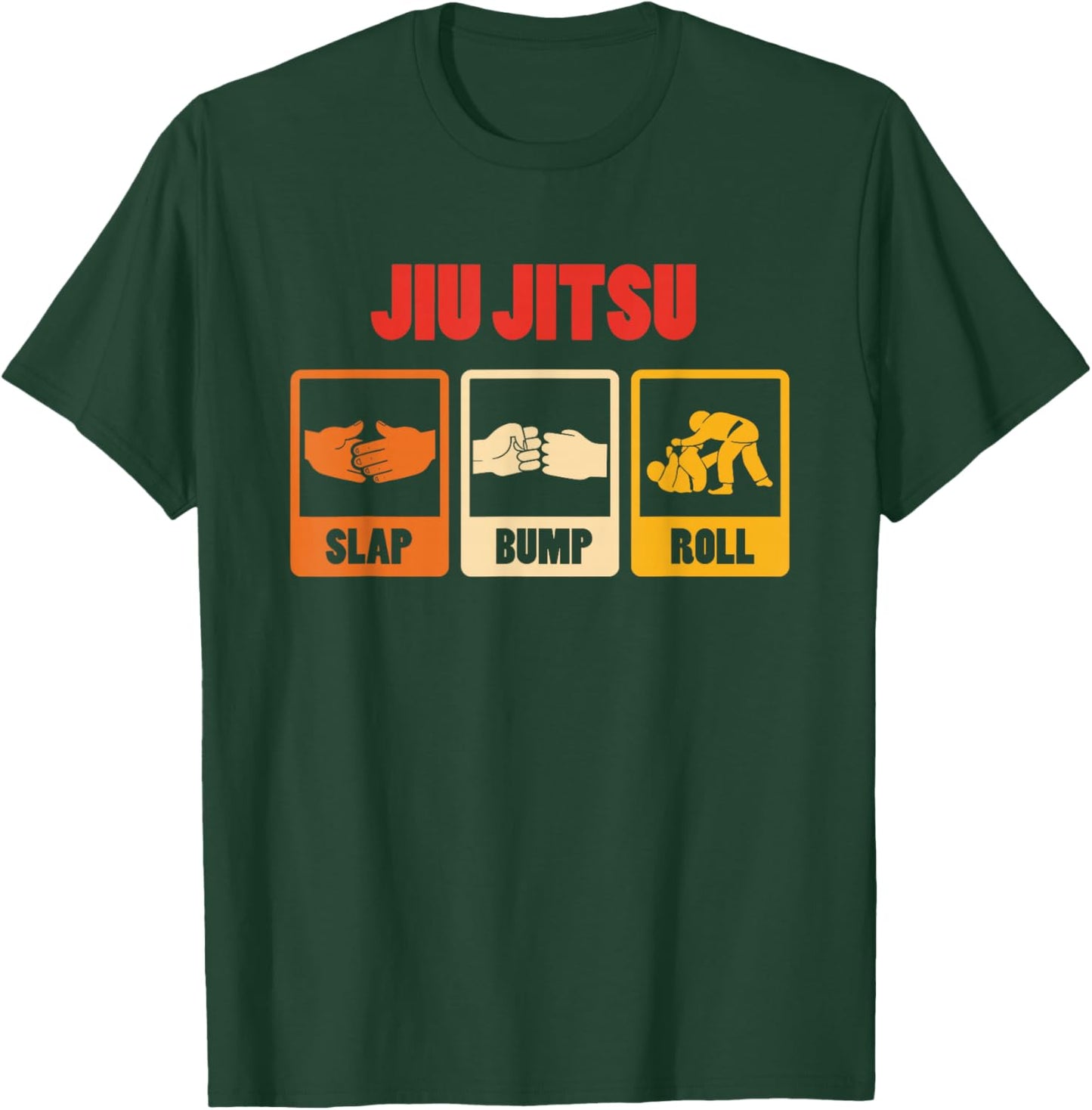 Jiu Jitsu Slap Bump Roll Retro Vintage T-Shirt - T-Shirt | Forest