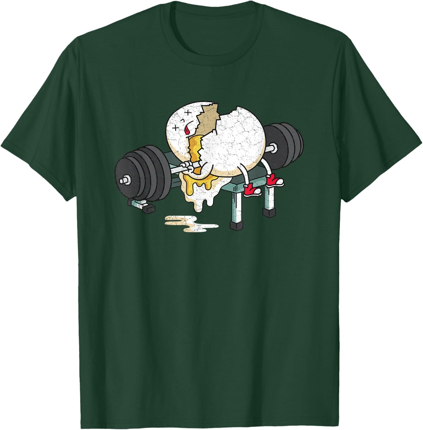 Funny Smashed Egg Fitness Gym Barbells Lifting Workout T-Shirt - T-Shirt | Forest