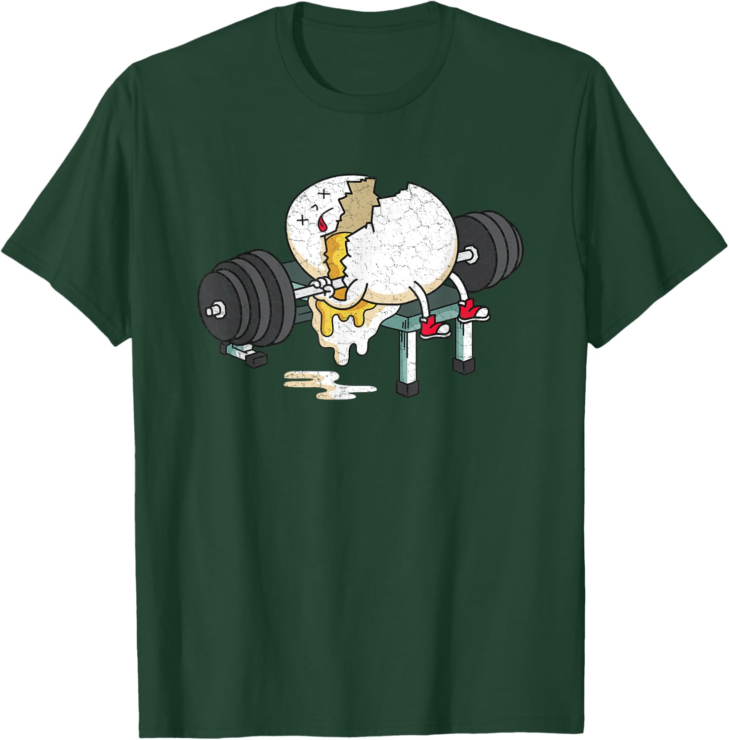 Funny Smashed Egg Fitness Gym Barbells Lifting Workout T-Shirt - T-Shirt | Forest