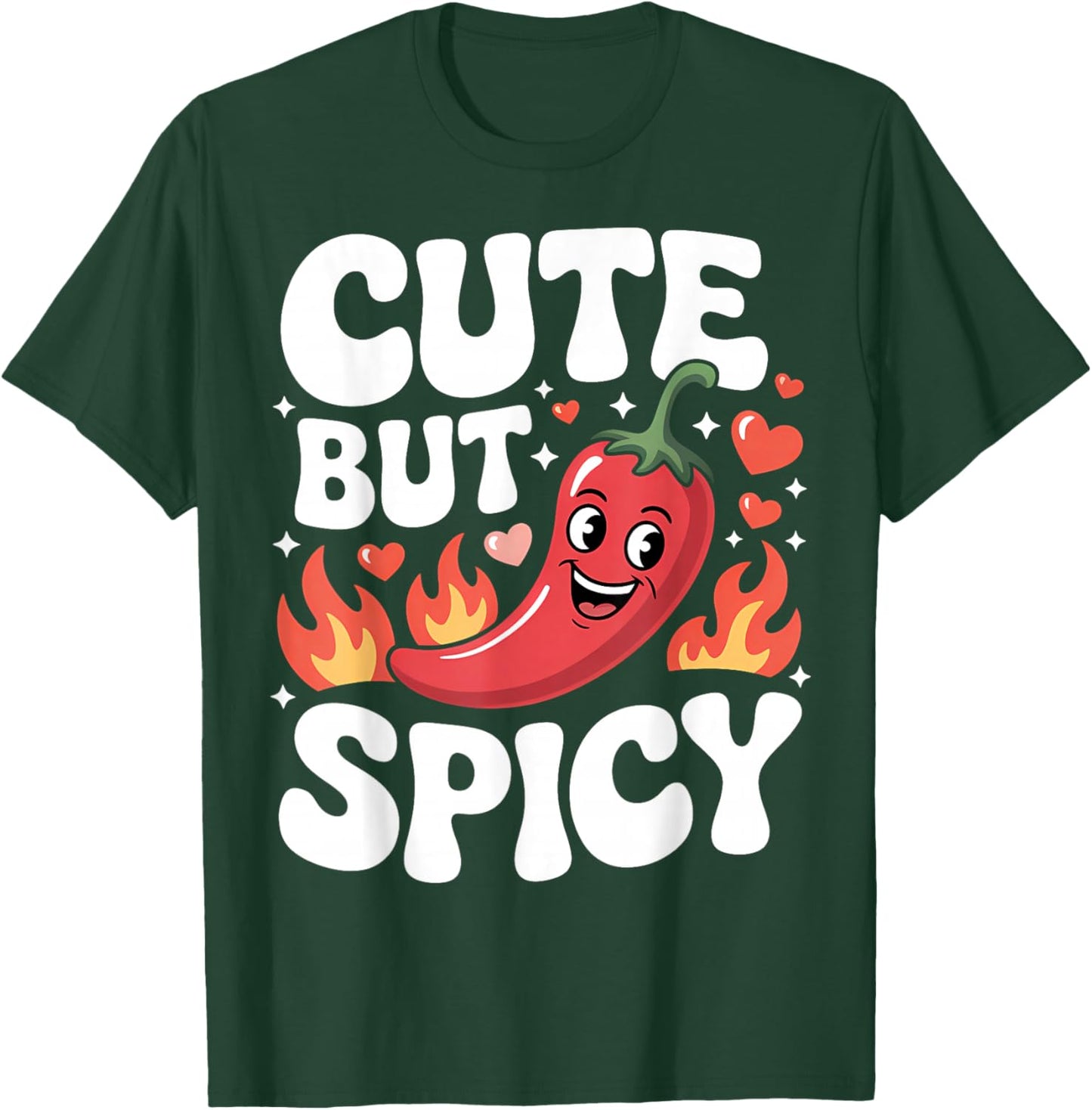 Cute But Spicy Smiling Chili Red Pepper for Kids Women Men T-Shirt - T-Shirt | Forest